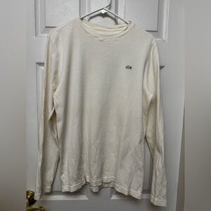 Vintage Ivory Men’s Lacoste Solid Croc Sweater Size M (4) GUC